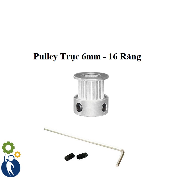 Buly, Puly, Pulley Trục 6mm - 16 Răng, sử dụng với dây đai 2GT-6mm