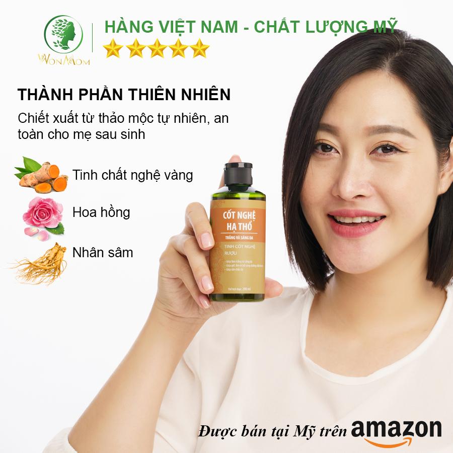 Combo dưỡng trắng body và săn chắc eo sau sinh Wonmom ( 1 Cốt nghệ + 1 Cốt gừng hạ thổ )