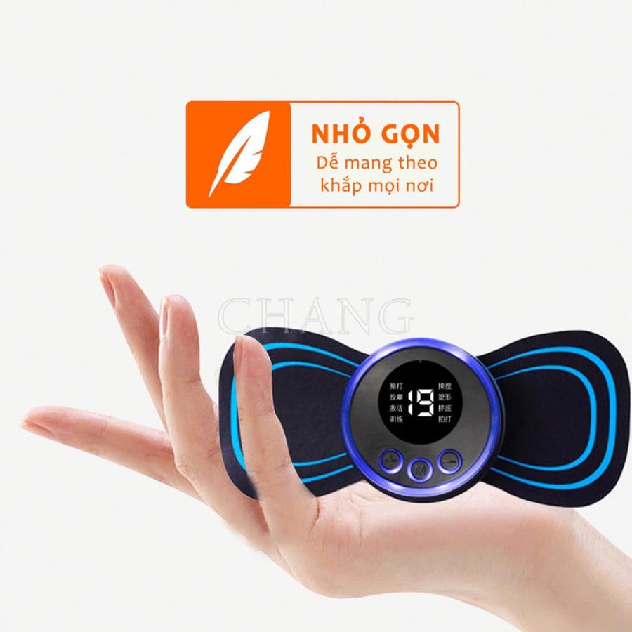Miếng Dán Massage Xung Điện Cổ Vai Gáy, Bắp Tay, Lưng Cánh Bướm 8 Chế Độ Giúp Giảm Đau Nhức Hiệu Quả