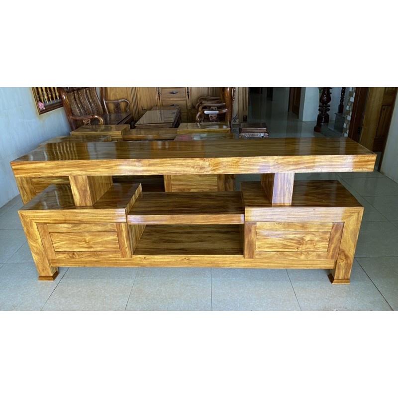 kệ ti vi gỗ hương đá , ngang 2m1 , hàng siêu vân