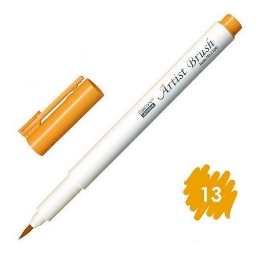 Combo 4 bút lông đầu cọ viết calligraphy Marvy Artist Brush 1100 - UP.PENS Collection - Orange Colors 2