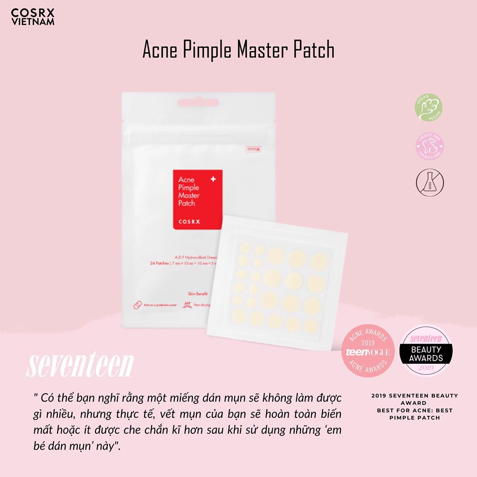 Miếng dán gom cồi mụn Cosrx Acne Pimple Master Patch (Nhập khẩu)