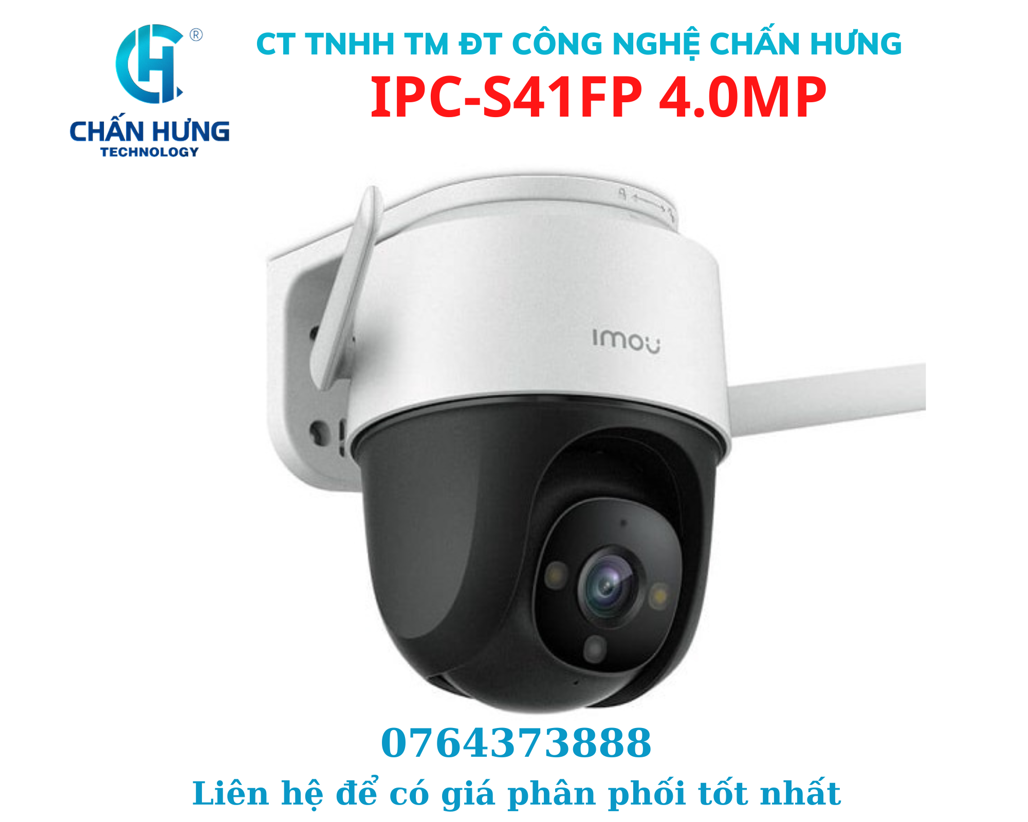 Camera IP Wifi Imou IPC-S41FAP Speed Dome hồng ngoại 4.0 Megapixel - Hàng chính hãng