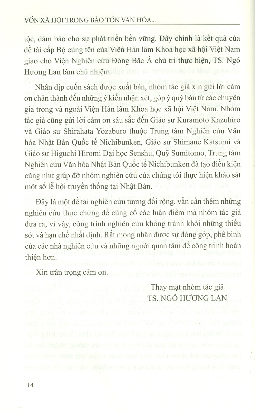 Vốn Xã Hội Trong Bảo Tồn Văn Hóa Truyền Thống ở Nhật Bản Và Quốc - Kinh Nghiệm Đối Với Việt Nam