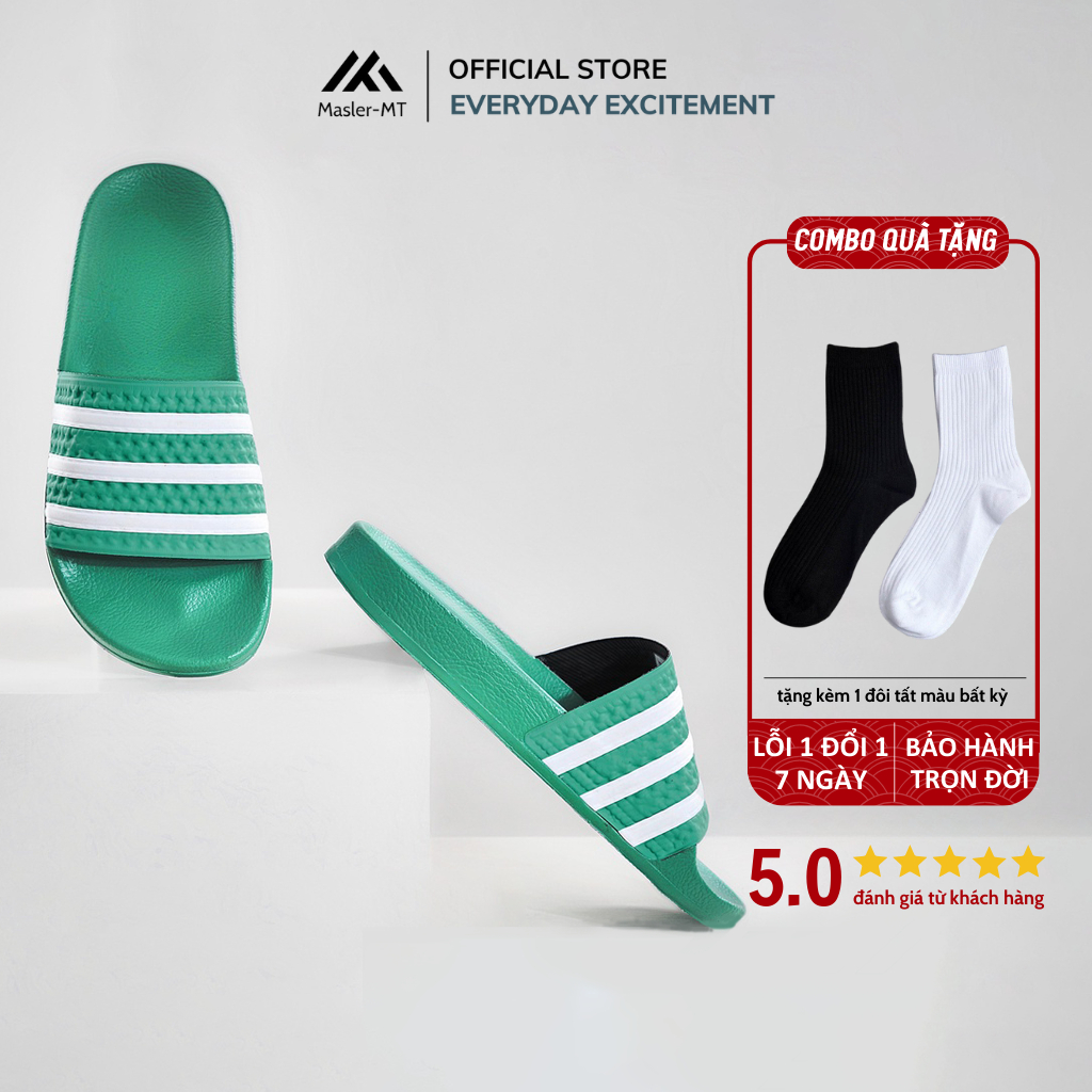 Dép quai ngang nam nữ M Masler-MT màu xanh lá có lớp đế chống trượt êm chân và quai khử mùi XL – Xanh Lục – 43