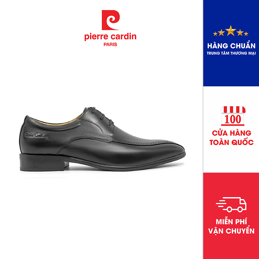 Giày Tây Nam Có Dây Da Bò Cao Cấp Pierre Cardin Pcmfwl 755 - Đen - 42