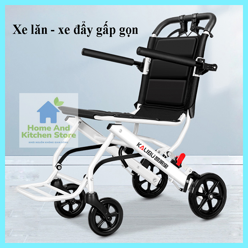 Xe lăn xếp gọn đa năng KALIBU - xe lăn du lịch gấp gọn xách tay siêu nhẹ phù hợp cho người già