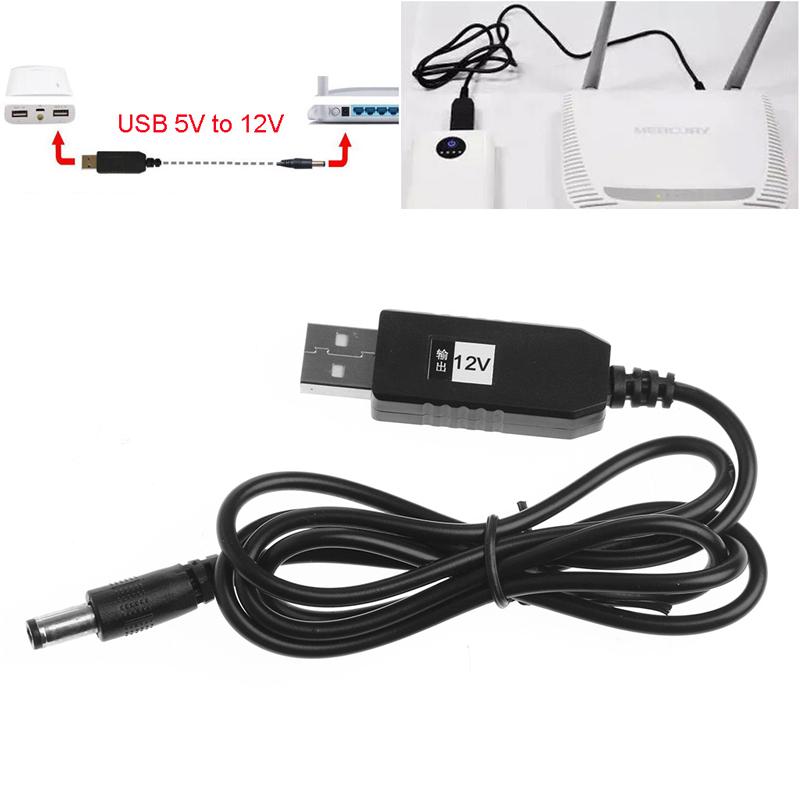 USB DC 5V Sang DC 12V 2.1x5.5mm Nam Step-Up Bộ Sạc Ổ Cắm Cáp Cho Power Bank để Router