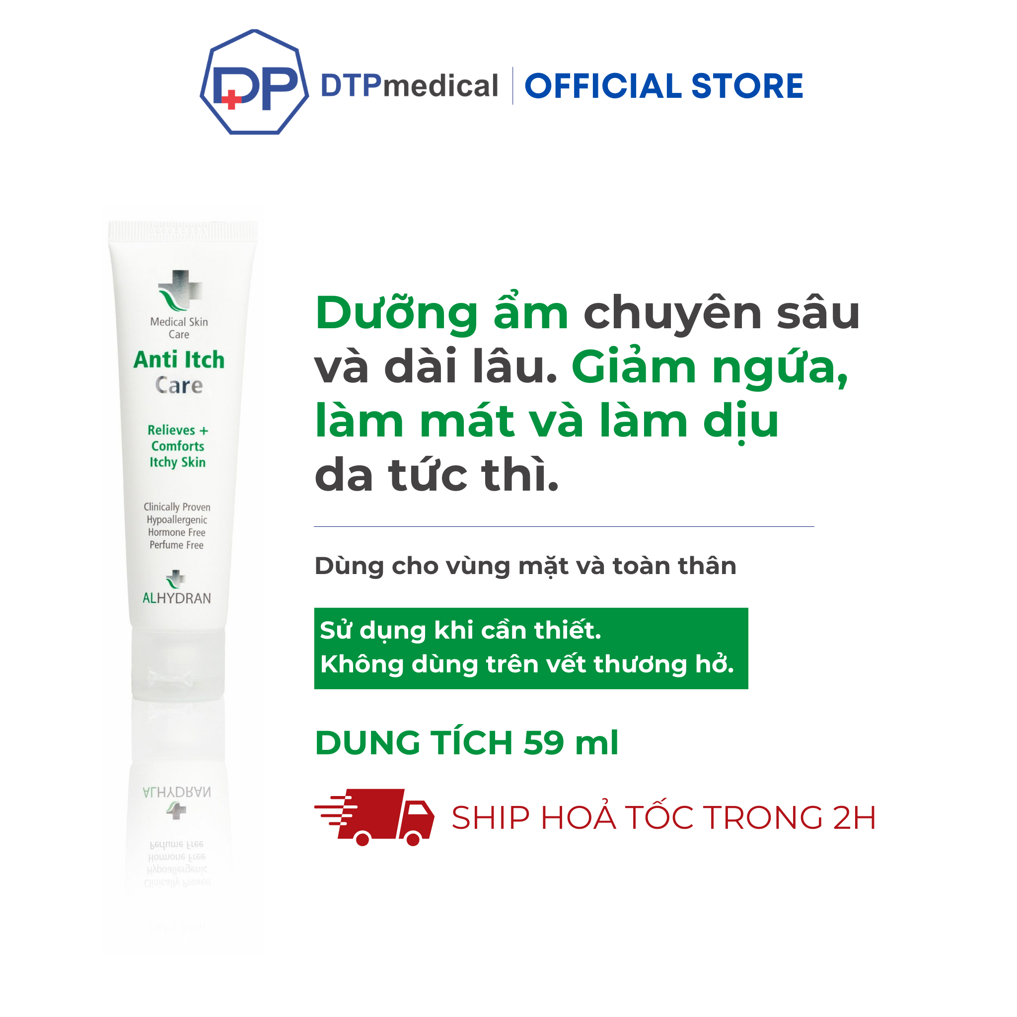 Kem bôi y tế ALHYDRAN Anti Itch Care 59ml chống ngứa, làm mát da, giảm mẩn đỏ và ngứa da