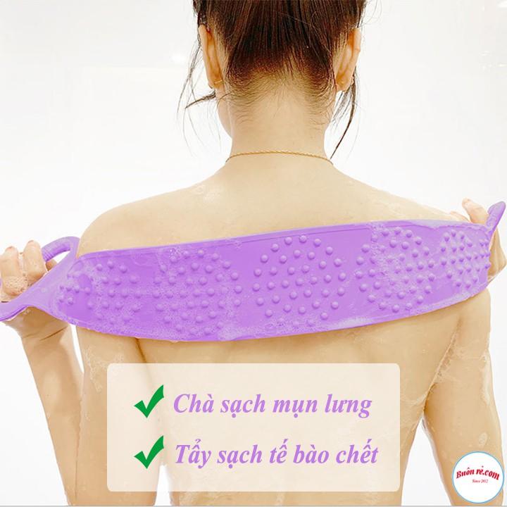 Dây Đai Chà Lưng 2 Mặt Đa Năng bằng silicon kỳ cọ massage tẩy da chết khi tắm 00267