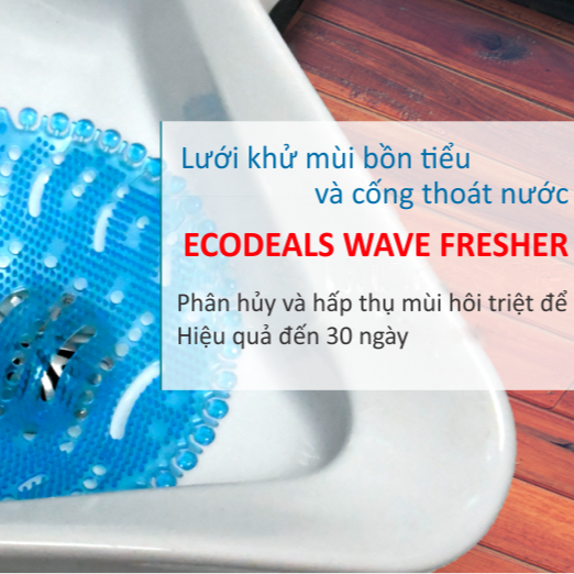 Combo 10 Tấm Lót Khử Mùi Bồn Tiểu ECODEALS Wave Fresher - Khử mùi vượt trội 30 ngày, chống văng giọt bắn - Mùi ngẫu nhiên