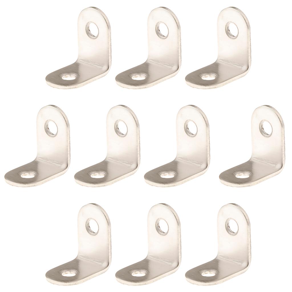 10pcs Corner Brace L Bracket Corner Bracket , Right Angle Brace Brackets Fastener, Stainless Steel, 20/25/30/40/50/65/85/100/125mm