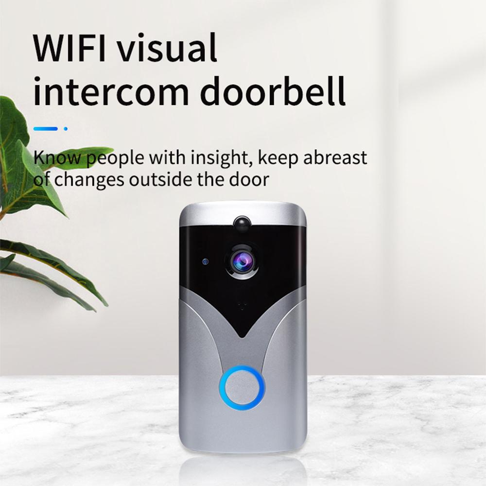 Smart WiFi Video Doorbell Camera 720P Wireless Doorbell Camera with PIR Motion Detection Night Vision 2-Way Audio