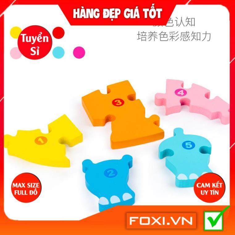 Miếng lắp ghép theo số thành hình các con vật Foxi-gần gũi-dễ thương-nhiều màu sắc-món đồ chơi lý thú dành cho các bé