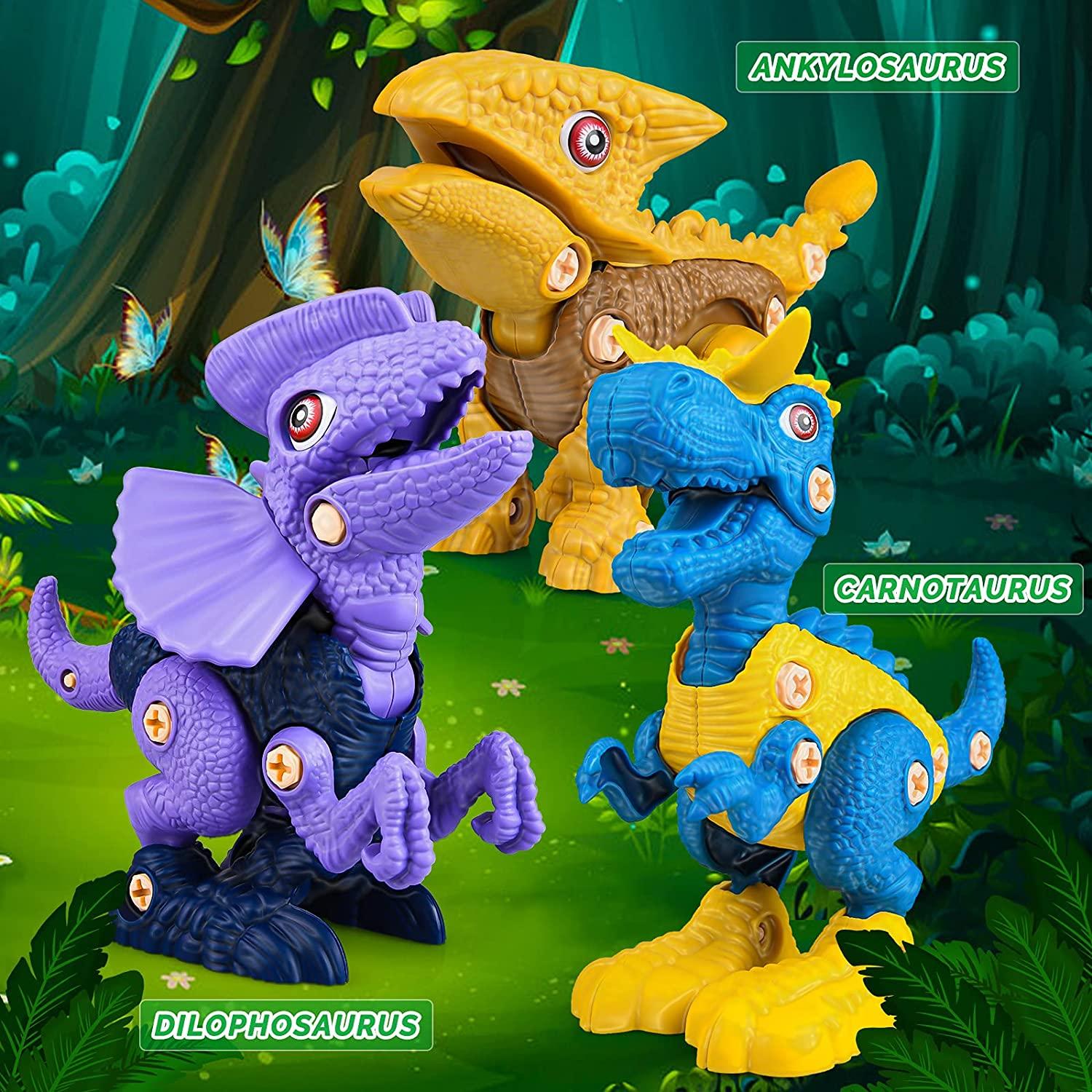 Đồ chơi khủng long, Tháo gỡ đồ chơi khủng long DENOSAUR DUNING với bộ kỹ thuật khoan điện, quà tặng thân cho bé trai và bé gái