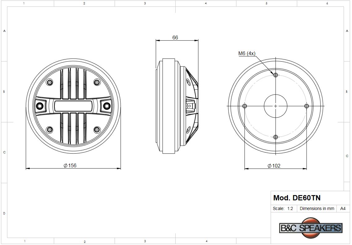 Loa Treble B&amp;C SPEAKERS DE60TN– Hàng Chính Hãng