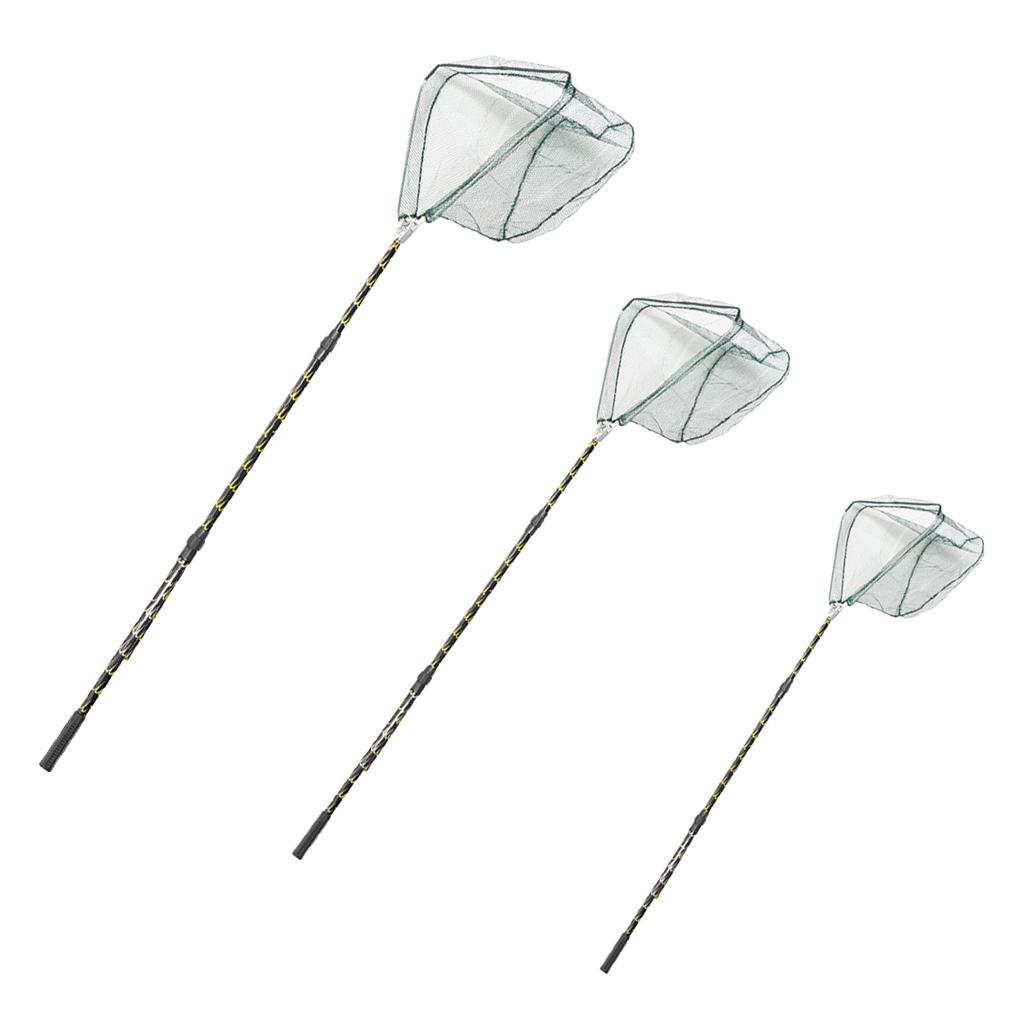 Aluminium Alloy Triangle Fishing Landing Net Folding Landing Net Telescoping Pole Solid and Durable Quick Release Net Fishing Tackle