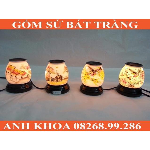 Đèn tinh dầu chữ và tam giác - Gốm sứ Bát Tràng Anh Khoa