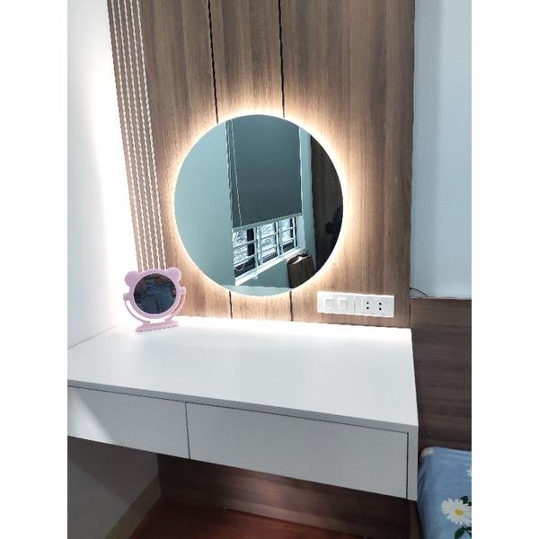 Gương Phòng Tắm - Gương Hậu Đèn Led 3 Màu Cảm Ứng - Đ/Kính 40, 50, 60cm