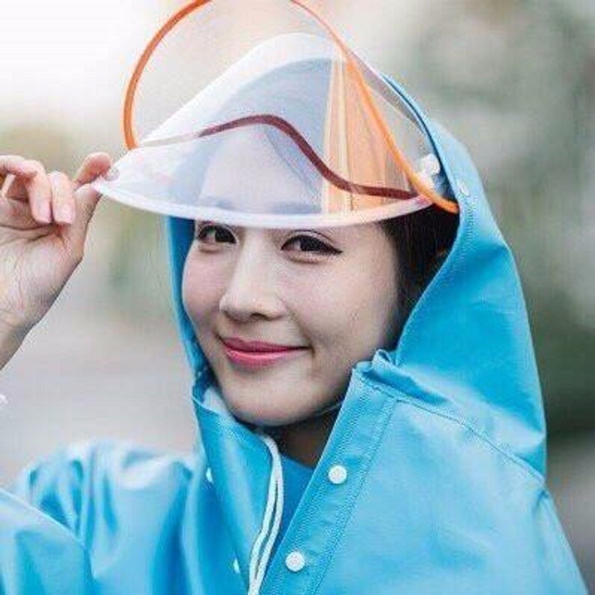 Áo mưa phản quang lái xe có kính che mặt