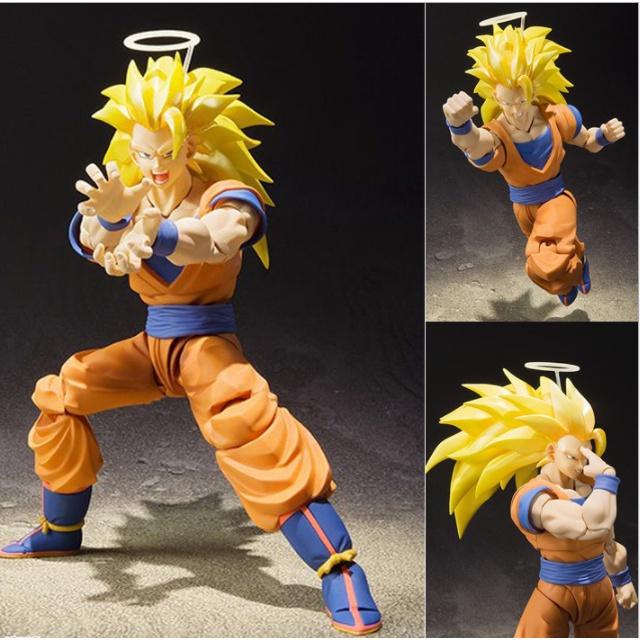 Mô hình khớp Dragon Ball Goku Super Saiyan 3 tóc vàng xấp xỉ 16cm