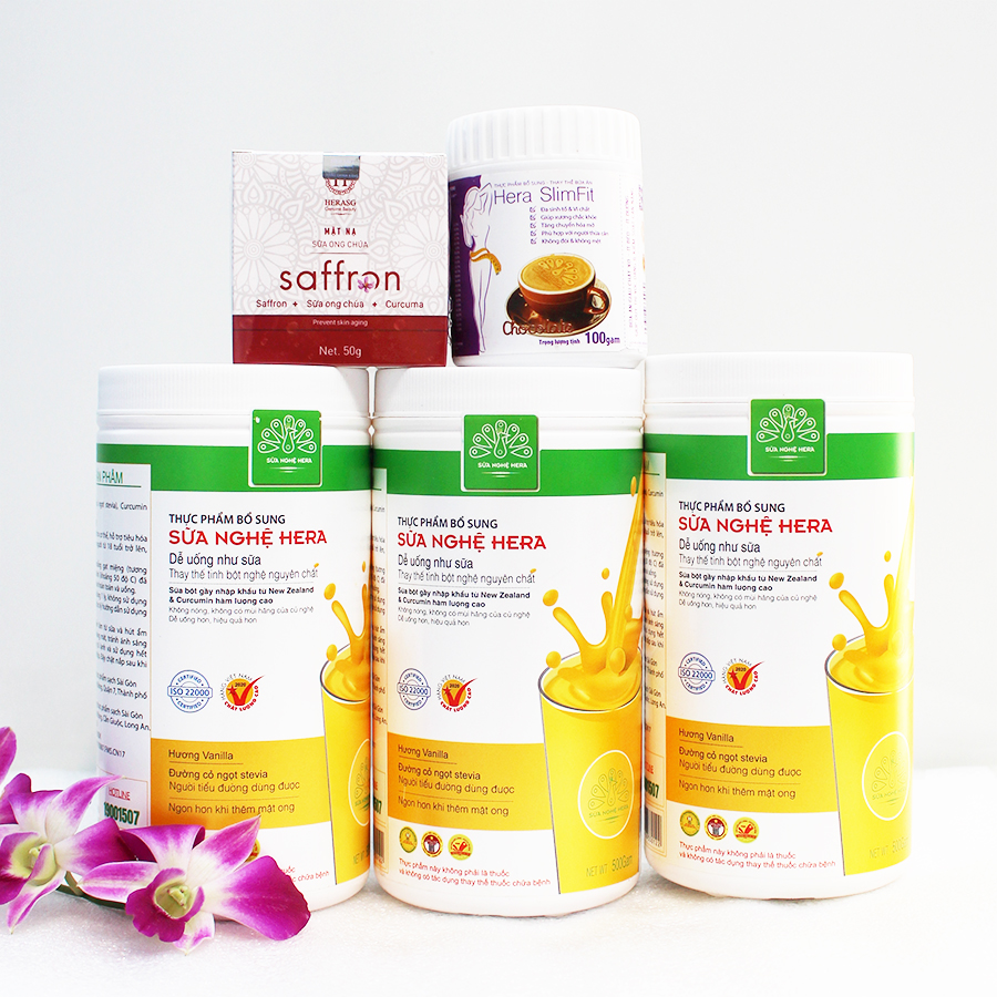 Combo 3 hộp Sữa Nghệ Hera 500g - HẾT ĐAU DẠ DÀY và giúp LỢI SỮA cho con bú