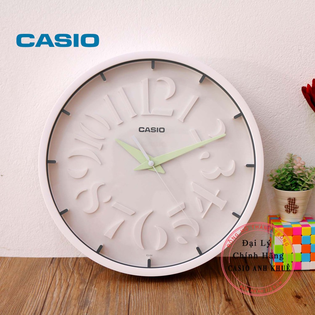 Đồng Hồ Treo Tường Casio IQ-64-3DF Màu Trắng ( Đường Kính 30.5 cm)