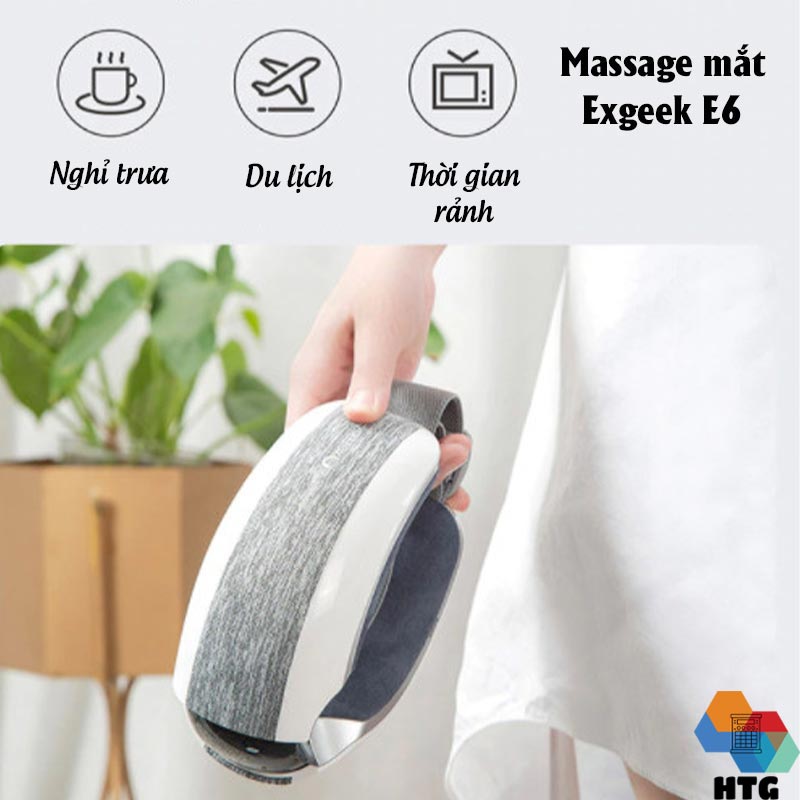 Máy massage mắt XGEEK E6, 4 trong 1, thư giãn thái dương kết hợp nhiệt và rung xoa bóp tần số cao, hàng chính hãng