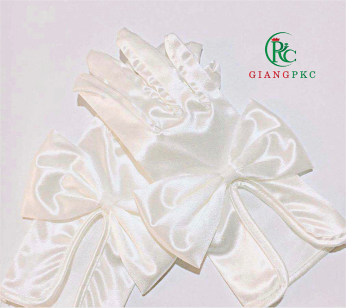 Găng tay cô dâu phi bóng xẻ cổ tay hở đính nơ phi mẫu đẹp Giangpkc SP2214266