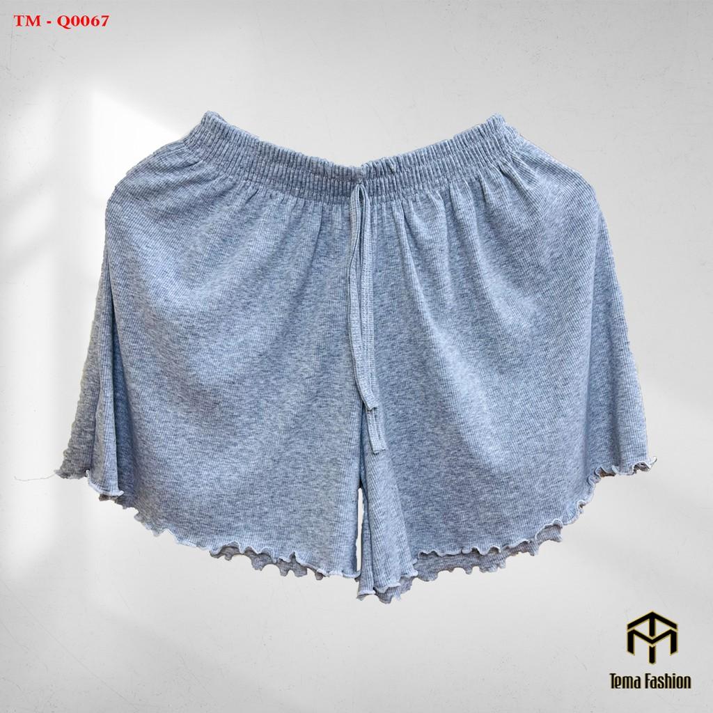 Quần đùi short nữ THE MEI 1992 cao cấp - Quần sooc nữ len tăm chất mát mịn cạp chun kèm viền siêu xinh trendy 2022