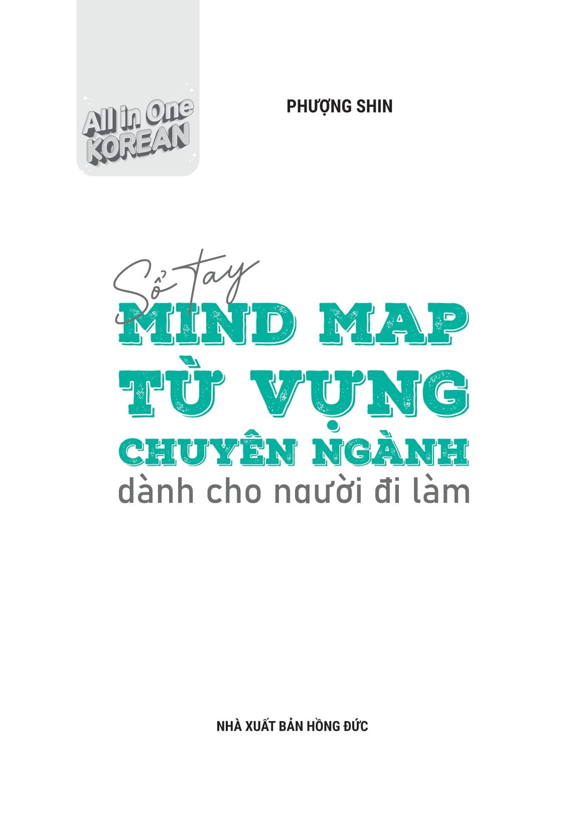 Sách - All In One Korean - Sổ Tay Mind Map Từ Vựng Tiếng Hàn Chuyên Ngành - Dành Cho Người Đi Làm
