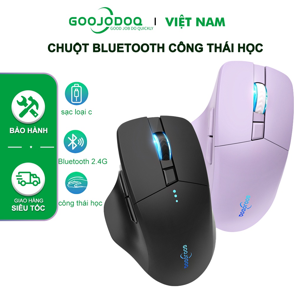 [HÀNG CHÍNH HÃNG GOOJODOQ] M09 - Chuột Không Dây Bluetooth 4000DPI Máy Tính USB 2.4GHz Ergonomic Scrolling Hiển Thị Pin Thích hợp cho game