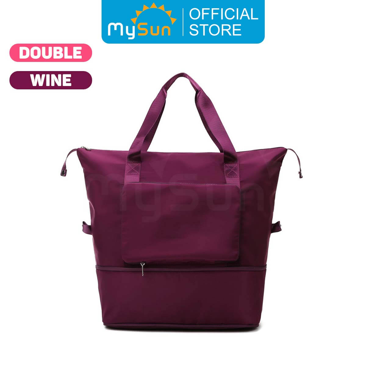 Túi xách đựng đồ du lịch quần áo cá nhân gấp gọn 2 tầng cỡ lớn cho nam nữ chính hãng MySun Double