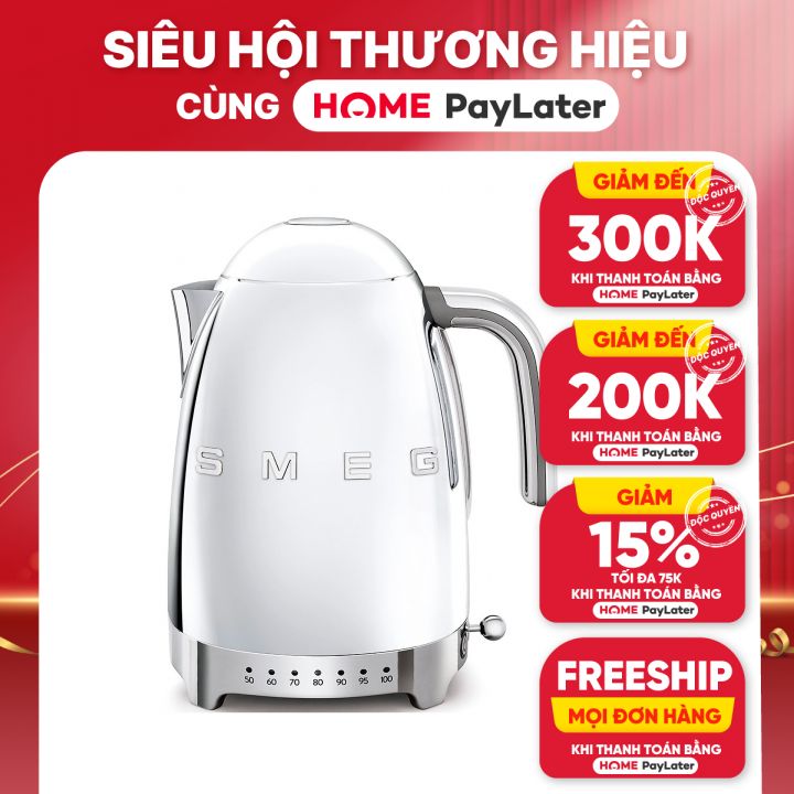 Ấm Đun Nước Siêu Tốc Smeg KLF04SSEU Stainless Steel Hàng Chính Hãng