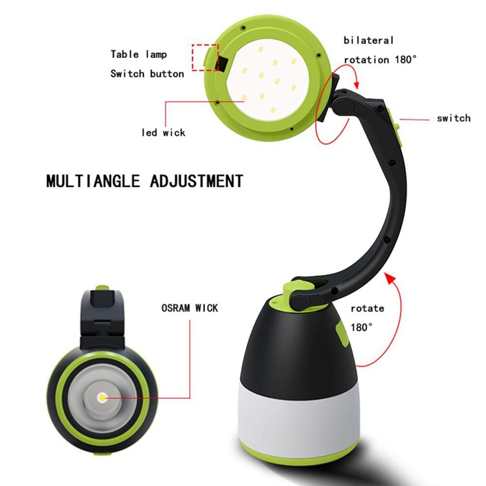 Camping Light Lantern Lamp Flashlight Torch Reading Lamp Strobe Green