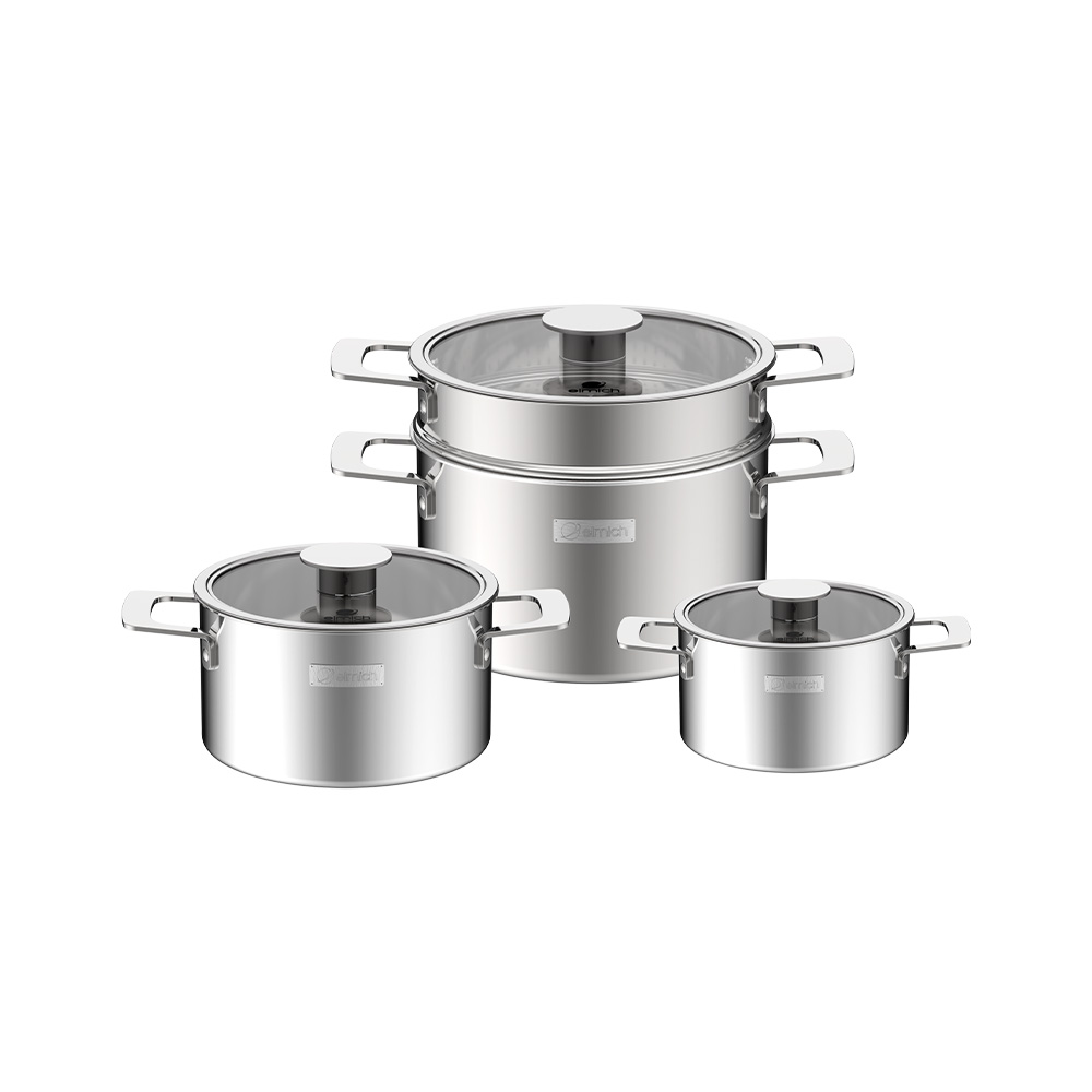 Bộ nồi Inox liền khối Elmich Hera EL-8132IN size 16, 20, 22, xửng hấp 22cm