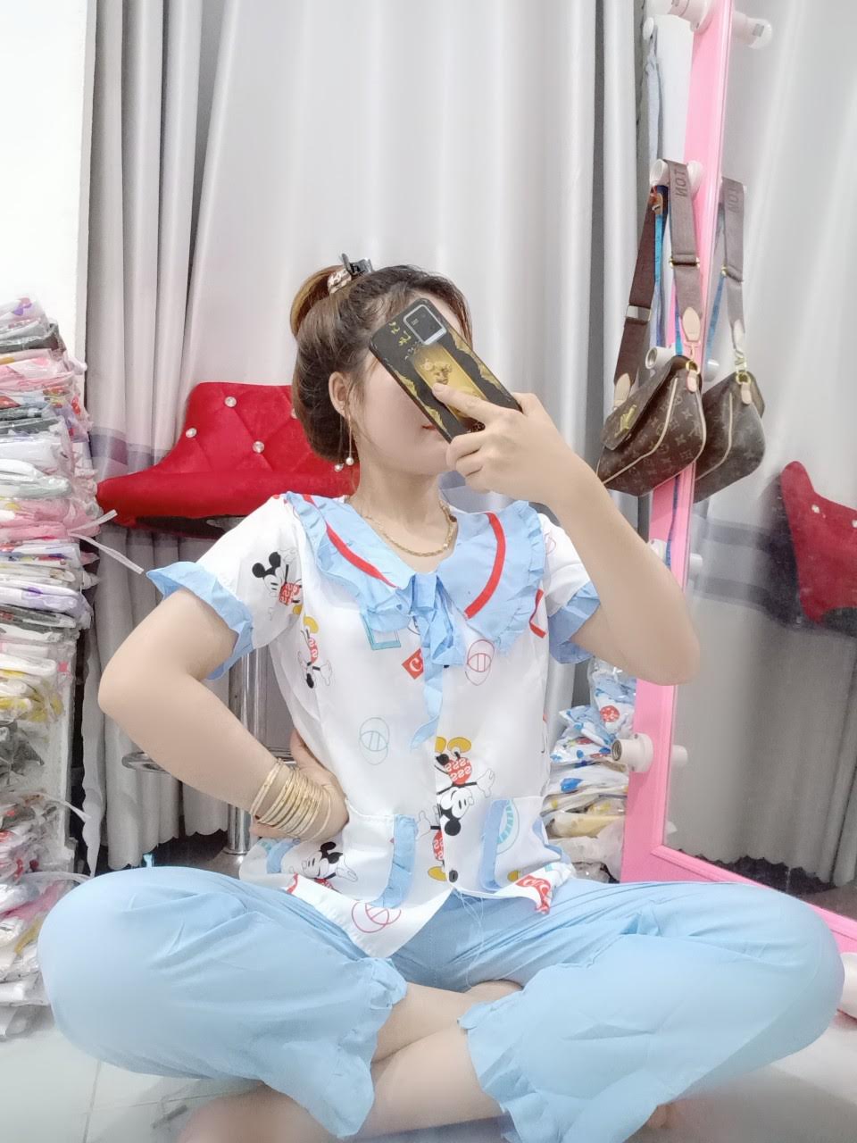 ĐỒ BỘ PIJAMA LỤA TIỂU THƯ CHẤT LIỆU THOÁNG MÁT FREE SIZE TUWF 35-48KG