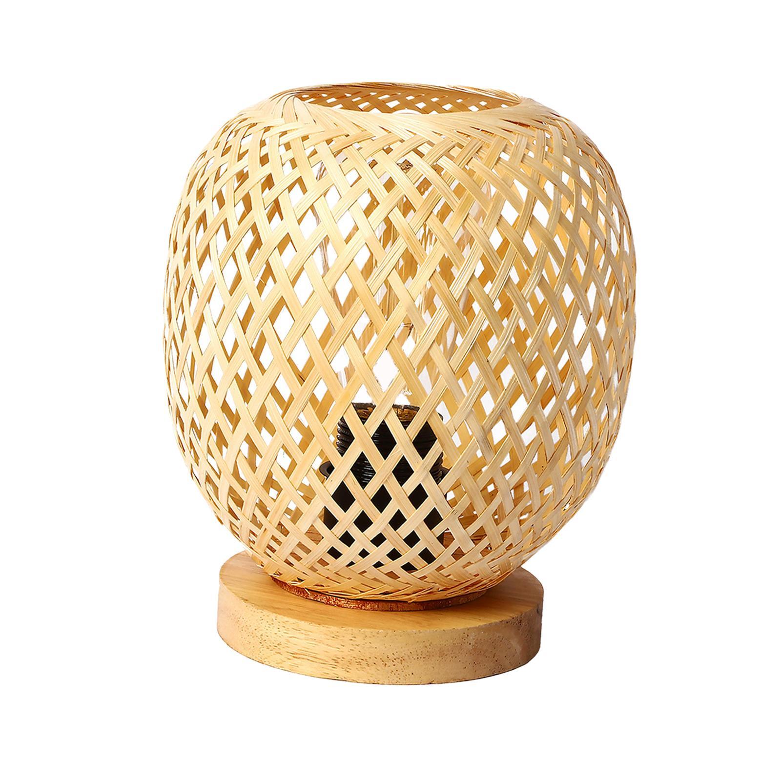 Rattan Table Lamps Desk Lamp Fittings Japanese Style for Office Bedroom Home