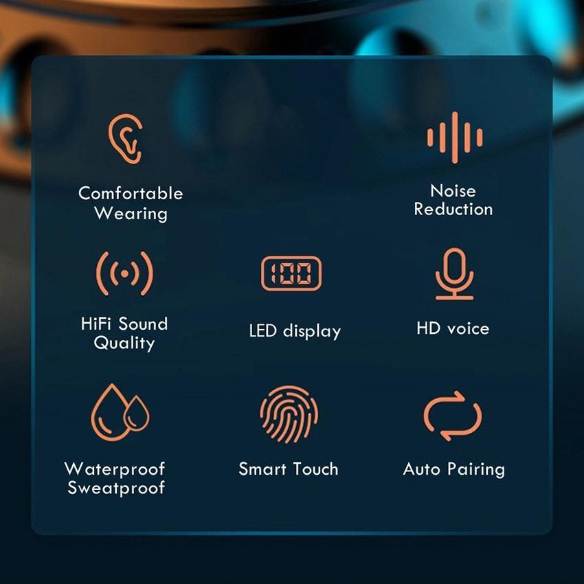 Tai Nghe Không Dây F9 5C Bluetooth 5.0 Chống Thấm Nước Có Mic Tiện Dụng Khi Chơi Thể Thao ISO Android Windows