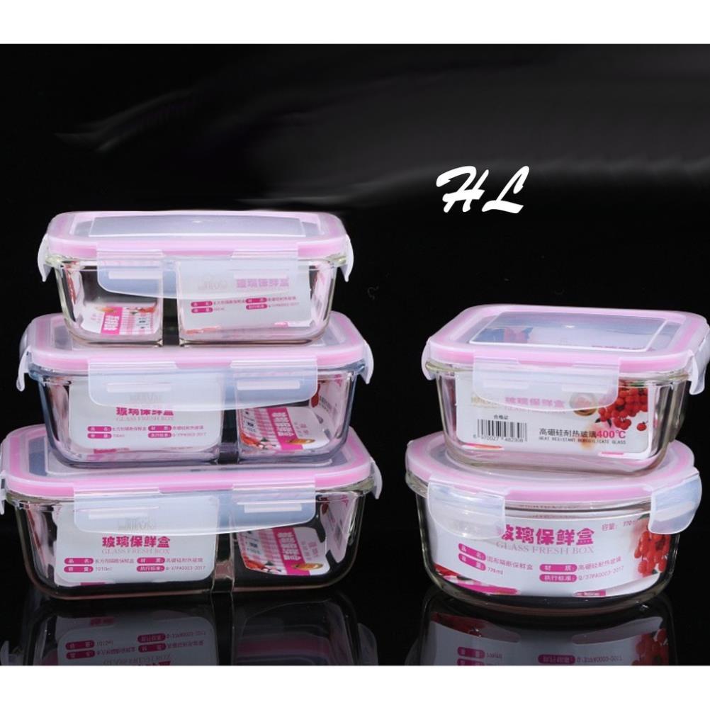 Hộp lạnh thủy tinh vuông nắp nhựa kín 520ml | HỘP THỦY TINH NẮP KÍN CAO CẤP