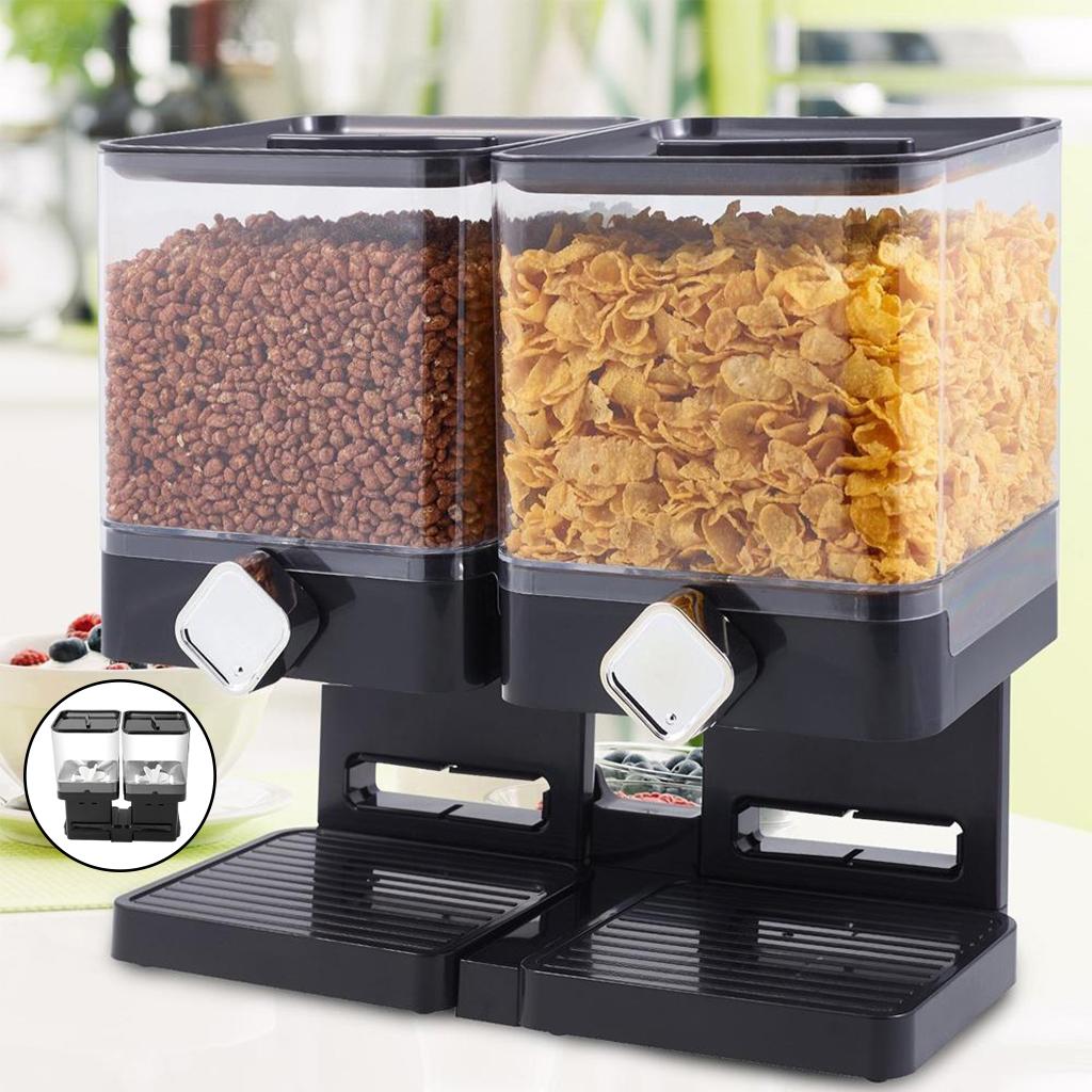 2 in 1 Grain Storage Box Dispenser Kitchen Storage Pressing Easily