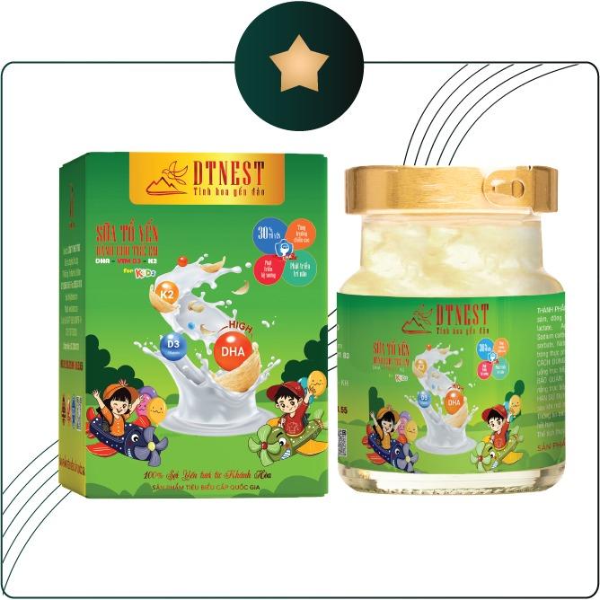 Đặc sản Khánh Hòa - Sữa yến dành cho trẻ em DHA + D3 + K2 70ml (Hũ lẻ) DT NEST DT FOOD