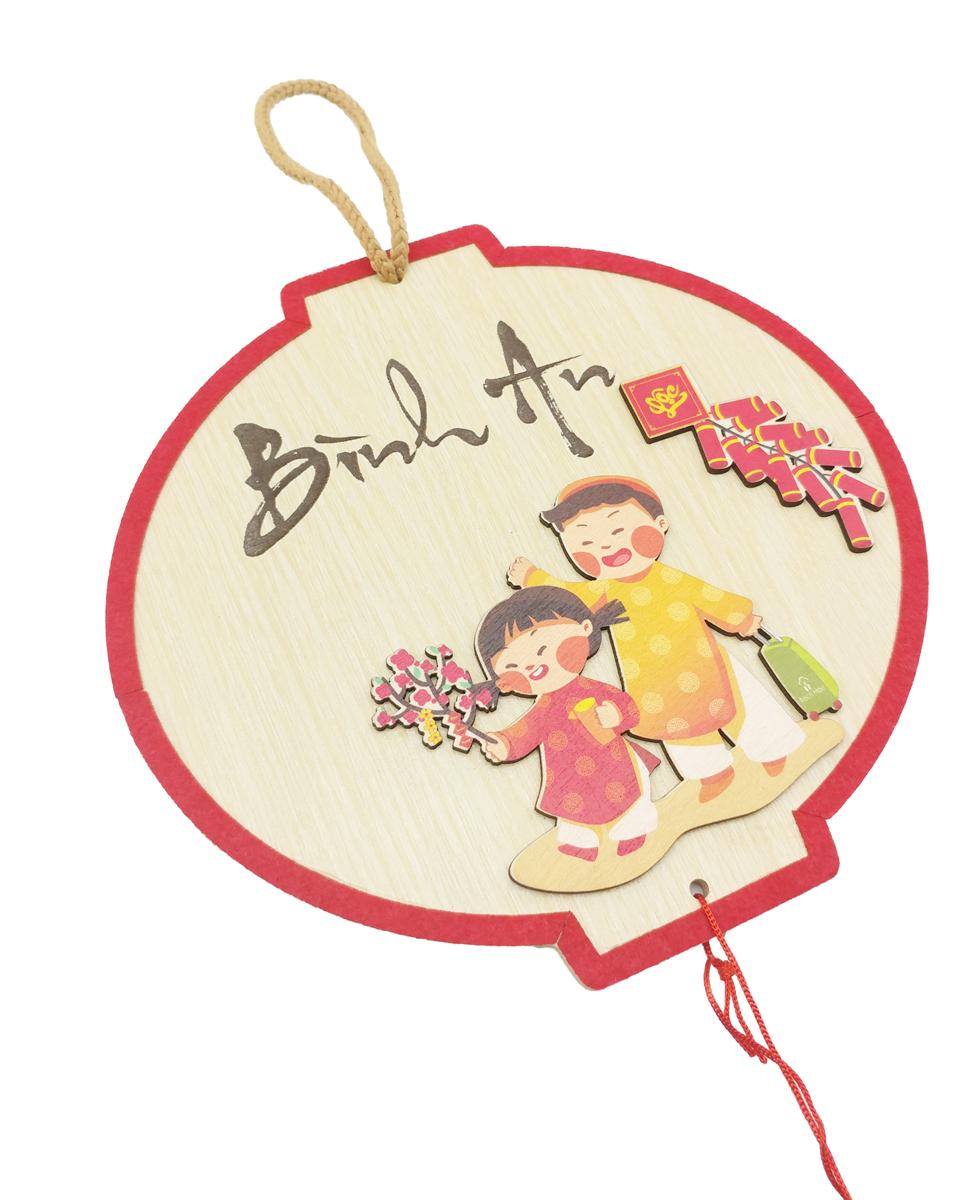 Bảng Gỗ Treo Tường Trang Trí Tết - Bách Mộc T13 - Bình An