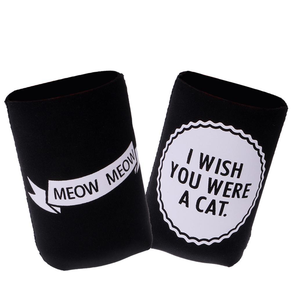 Set 2pcs Stubby Beer Tin Can Cooler Sleeve Chilling Wrap Holder Party Favor