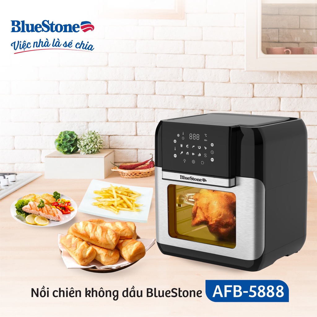 Nồi Chiên Không Dầu Điện Tử Bluestone AFB-5888, Dung Tích 10Lit, Hàng Chính Hãng