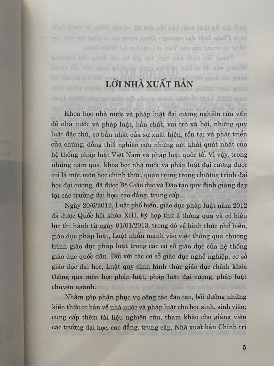 Pháp luật đại cương dùng trong các trường ĐH, CĐ và trung cấp, xuất bản lần 19, sửa đổi, bổ sung