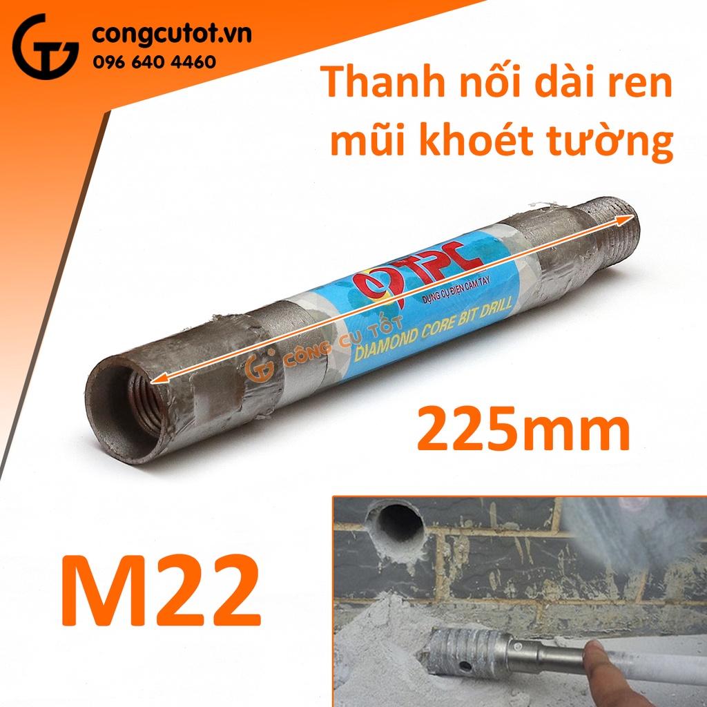 Thanh nối dài ren M22 230mm nối dài các đầu khoan bê tông rút lõi