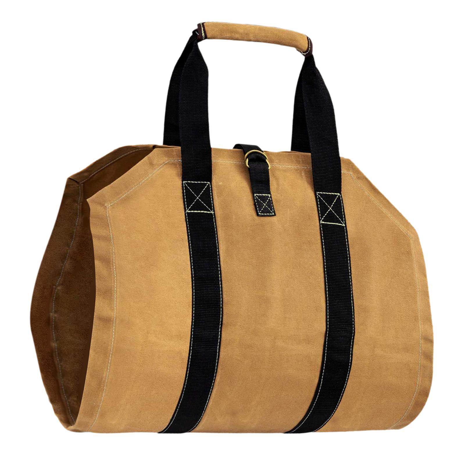 Durable Firewood Carrier Log Tote with Handles Wood Holder Woodpile Rack Carrier Firewood for Outdoor Indoor BBQ Barbecue
