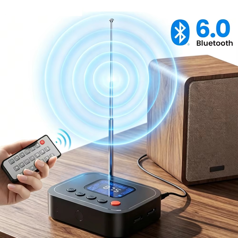 Bộ Thu Âm Thanh Bluetooth 6.0 M3R (2 trong 1) – Tích Hợp Đài FM, Màn Hình LCD &amp; Đa Cổng Kết Nối - Hàng Nhập Khẩu