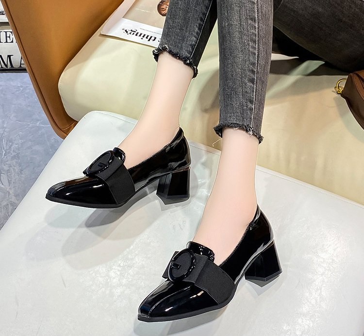 [CHẤT LƯỢNG] Giày loafer nữ đế vuông 5 phân khóa chun S040 êm chân chắc chắn